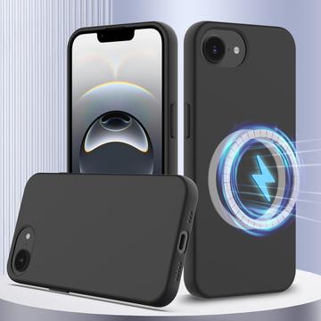 Tekuté silikónové puzdro na iPhone 16e – kompatibilné s MagSafe – Čierne