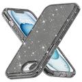 Štýlové hybridné puzdro série Glitter na iPhone 16e - Čierna