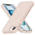 Štýlové hybridné puzdro série Glitter na iPhone 16e – Zlato