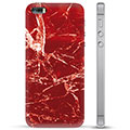 iPhone 5/5S/SE hybridné puzdro - Červený mramor