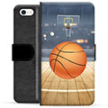 iPhone 5/5S/SE prémiové puzdro na peňaženku - Basketbal