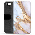 iPhone 5/5S/SE prémiové puzdro na peňaženku - Elegantný mramor