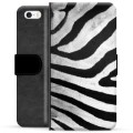 iPhone 5/5S/SE prémiové puzdro na peňaženku - Zebra