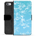 iPhone 6 / 6S prémiové puzdro na peňaženku - Modrý mramor