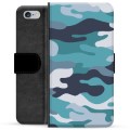 iPhone 6 / 6S prémiové puzdro na peňaženku - Modrá kamufláž
