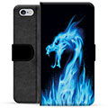 iPhone 6 / 6S prémiové puzdro na peňaženku - Modrý ohnivý drak