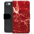 iPhone 6 Plus / 6S Plus prémiové puzdro na peňaženku - Červený mramor