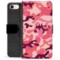 iPhone 7/8/SE (2020)/SE (2022) prémiové puzdro na peňaženku - Ružová kamufláž