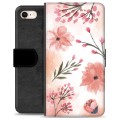 iPhone 7/8/SE (2020)/SE (2022) prémiové puzdro na peňaženku - Ružové kvety