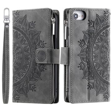 iPhone 16e Séria Mandala Puzdro - Šedá