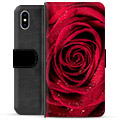 iPhone X / iPhone XS prémiové puzdro na peňaženku - Rose