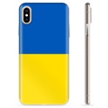 iPhone XS Max puzdro TPU Ukrajinská vlajka - Žltá a svetlomodrá
