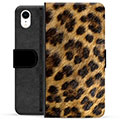 iPhone XR prémiové puzdro na peňaženku - Leopard