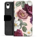 iPhone XR prémiové puzdro na peňaženku - Romantické kvety