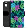 iPhone XR prémiové puzdro na peňaženku - Tropický kvet