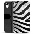 iPhone XR prémiové puzdro na peňaženku - Zebra