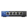 Linksys LGS105 5-portový Podnikový Stolný Gigabitový Prepínač - Čierny